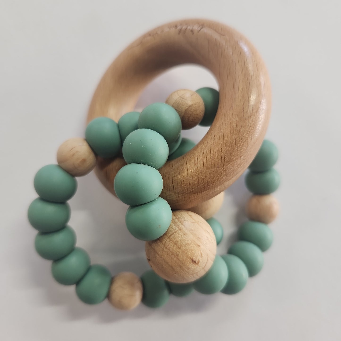 Teether | Wood + Sillicone | Assorted colours