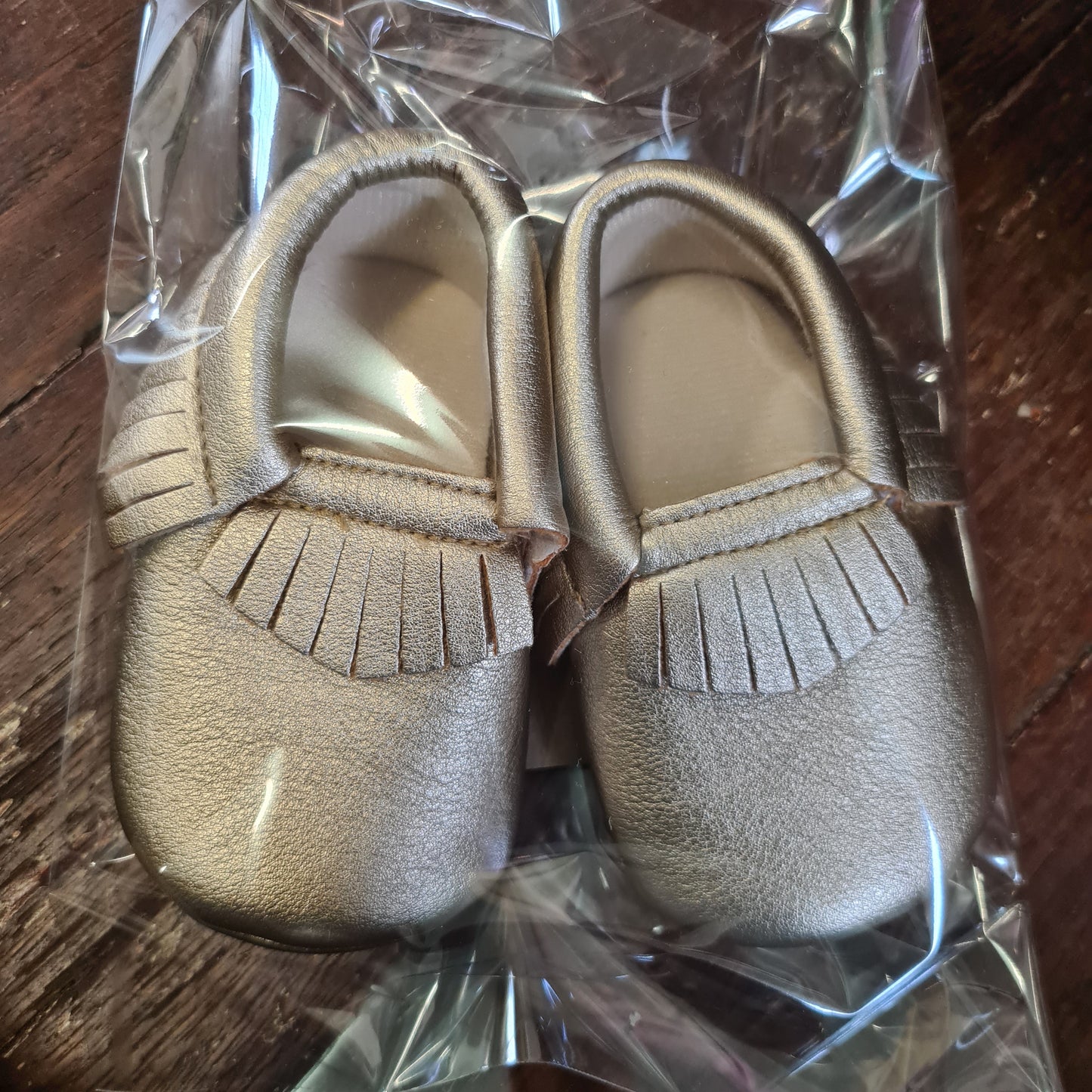 Shoes | Fringed moccs |Gold