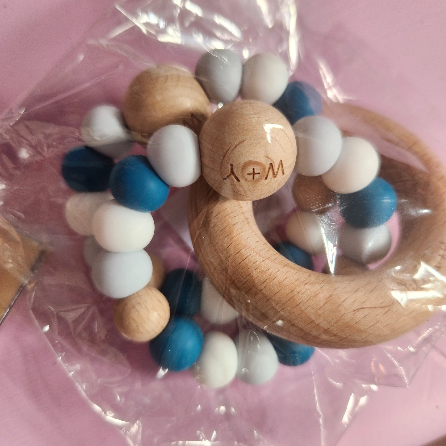Teether | Wood + Sillicone | Assorted colours