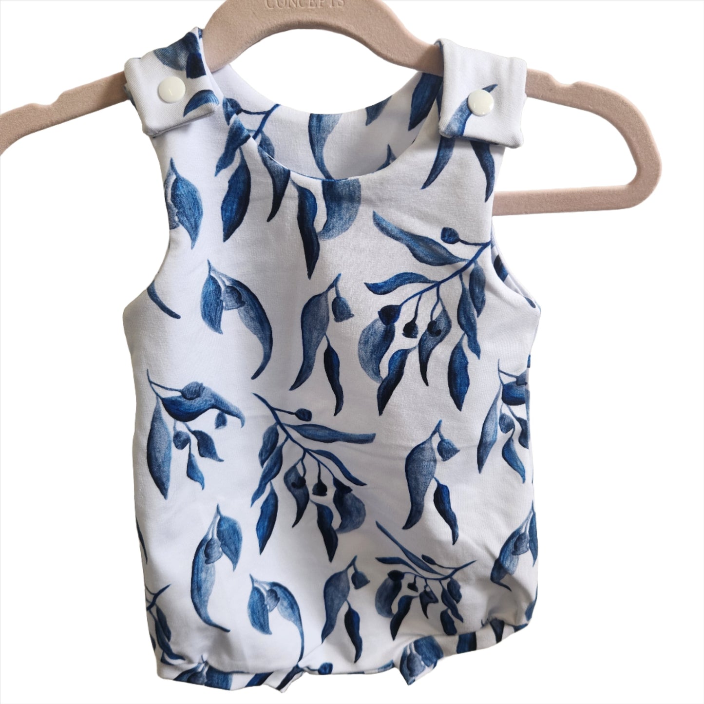 Romper short | blue leaf
