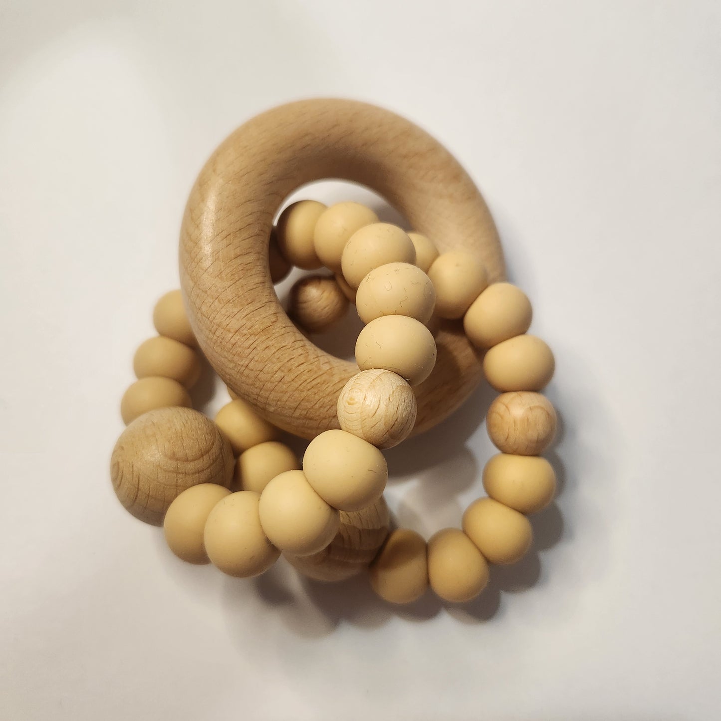 Teether | Wood + Sillicone | Assorted colours