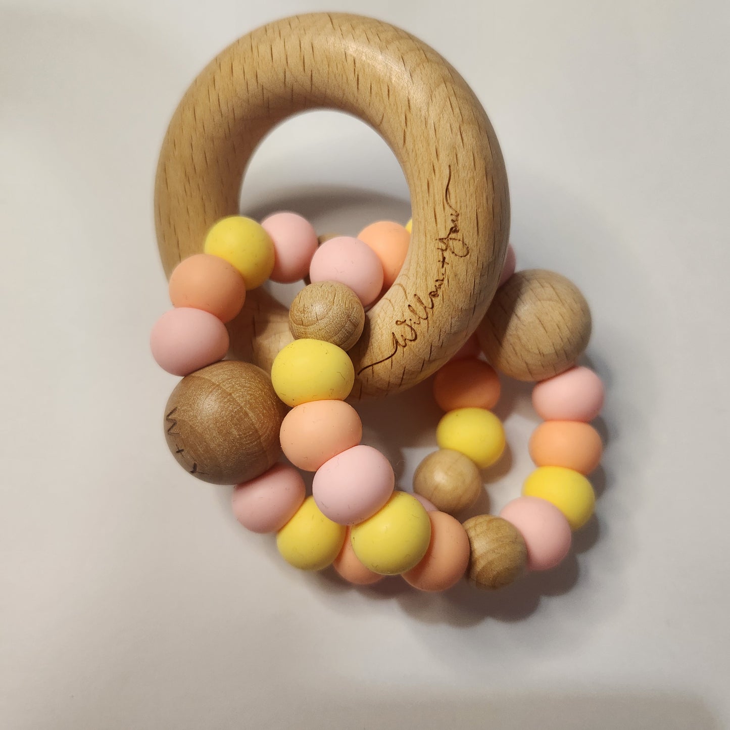 Teether | Wood + Sillicone | Assorted colours