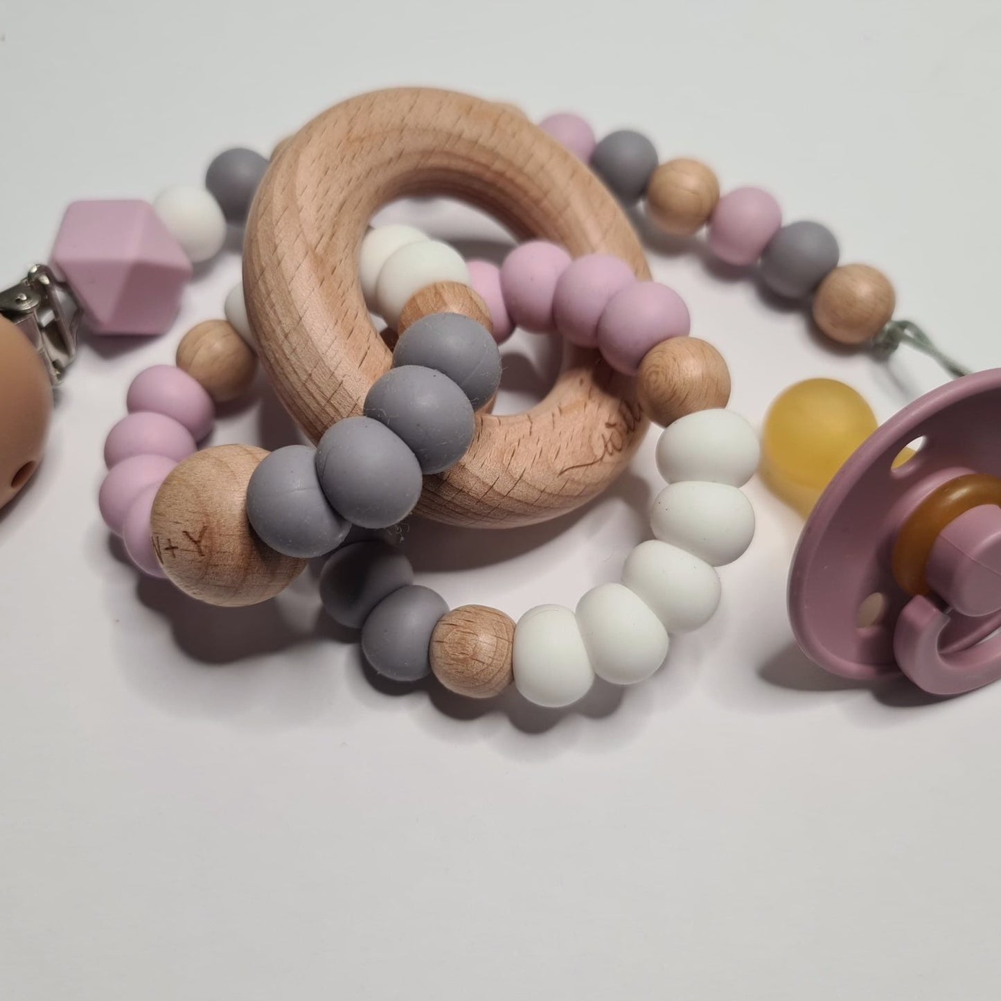 Teether | Wood + Sillicone | Assorted colours